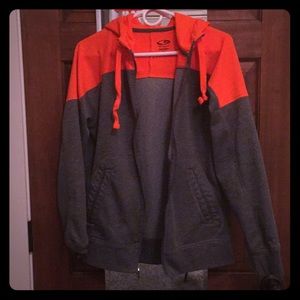 Orange and grey Champion workout hoodie
